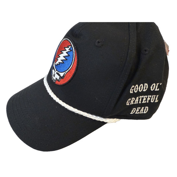 Grateful Dead Hat Cap Snap Back Black Steal Your Face Embroidered Rope Mens Rock - Picture 2 of 4